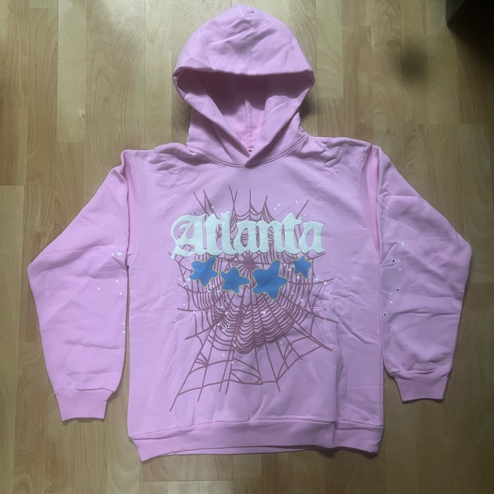 Sp5der Atlanta Pink Hoodie Size Medium